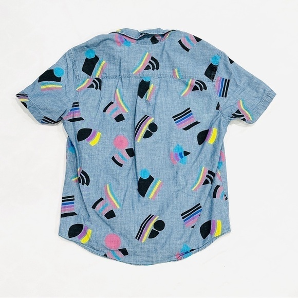 Target Pride #takepride Chambray Denim Retro Flag Print Button Down Shirt - Picture 4 of 4